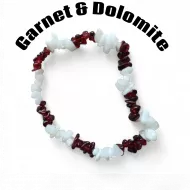 Garnet & Dolomite Chip Bracelet
