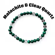 Malachite & Clear Quartz Stretchy Bracelet